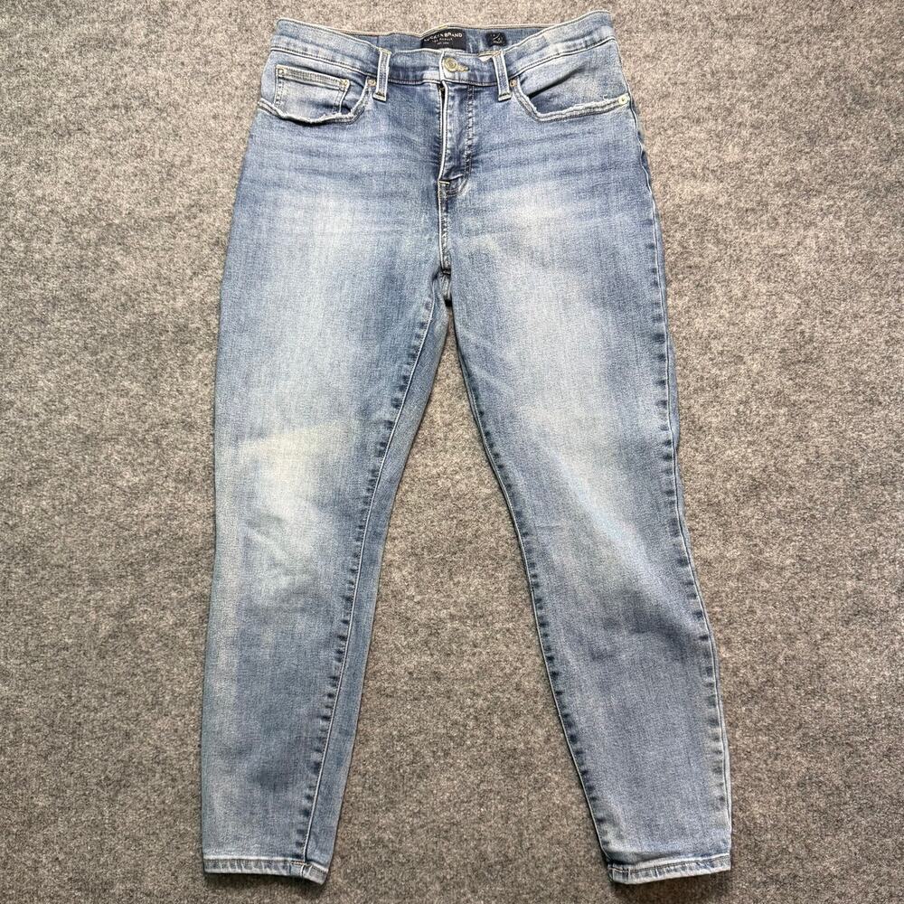 Lucky Brand Ava Skinny Jeans 12/31 Mid Rise Ankle Light Wash Distressed Denim